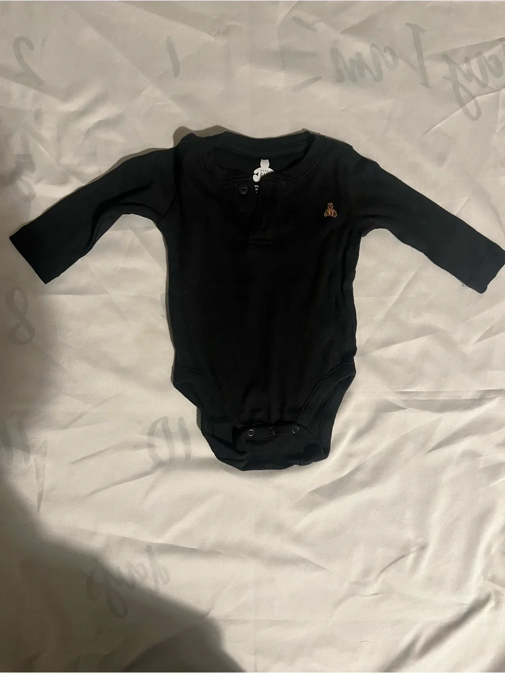 Set of Three Baby Gap Long Sleeve One-Piece Bodysuits Black, Gray, Tan Stripe